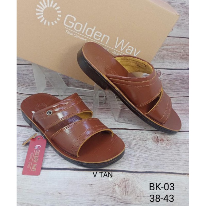 Sandal pria kulit asli golden way GK-03