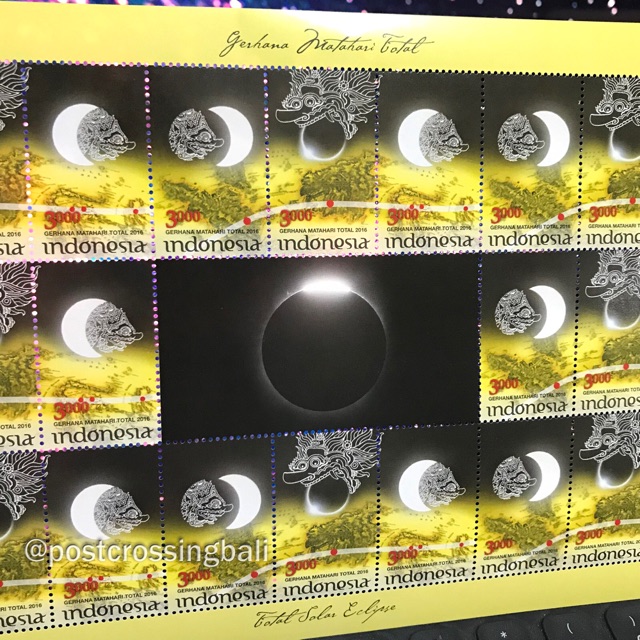 

Prangko Postcard Gerhana Matahari Total Solar Eclipse 2016 Perangko Kartu Pos Murah Original