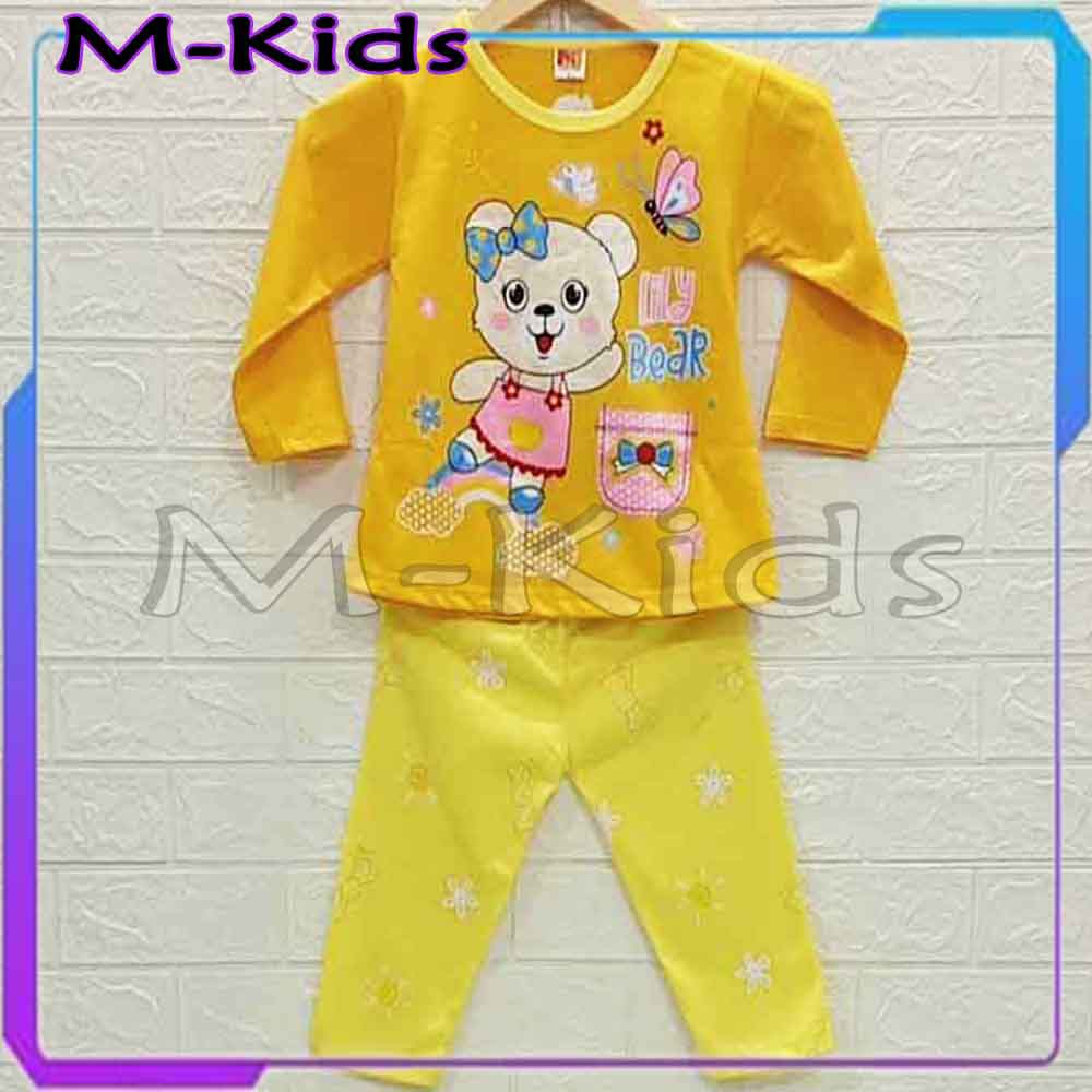 MKids88 - Baju Setelan / Baju Tidur Anak Perempuan Gambar Lily Bear