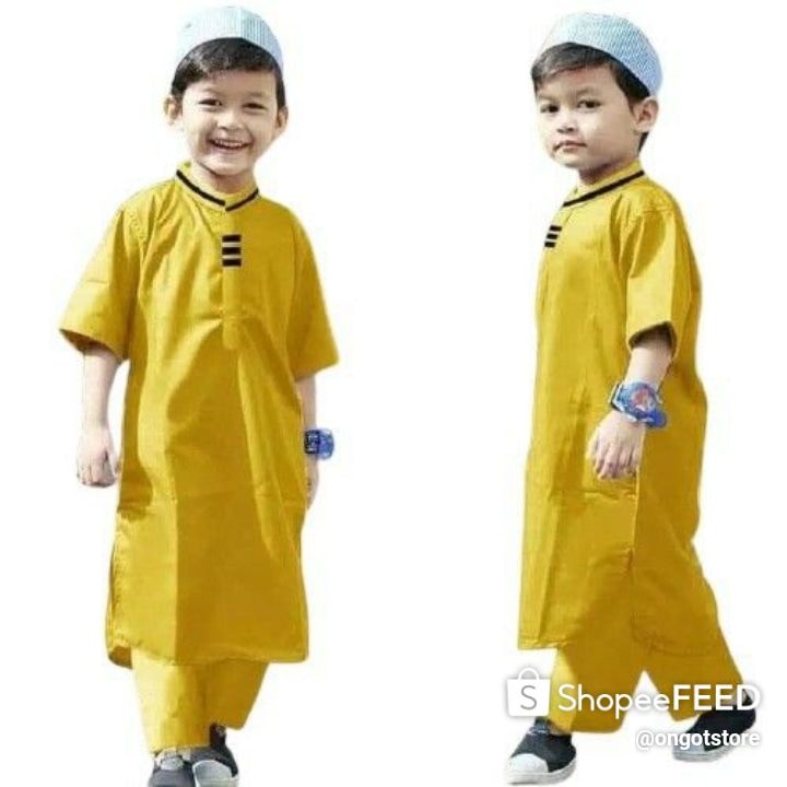 STELAN BAJU KOKO ANAK + PECI TERLARIS 1 - 8 TAHUN