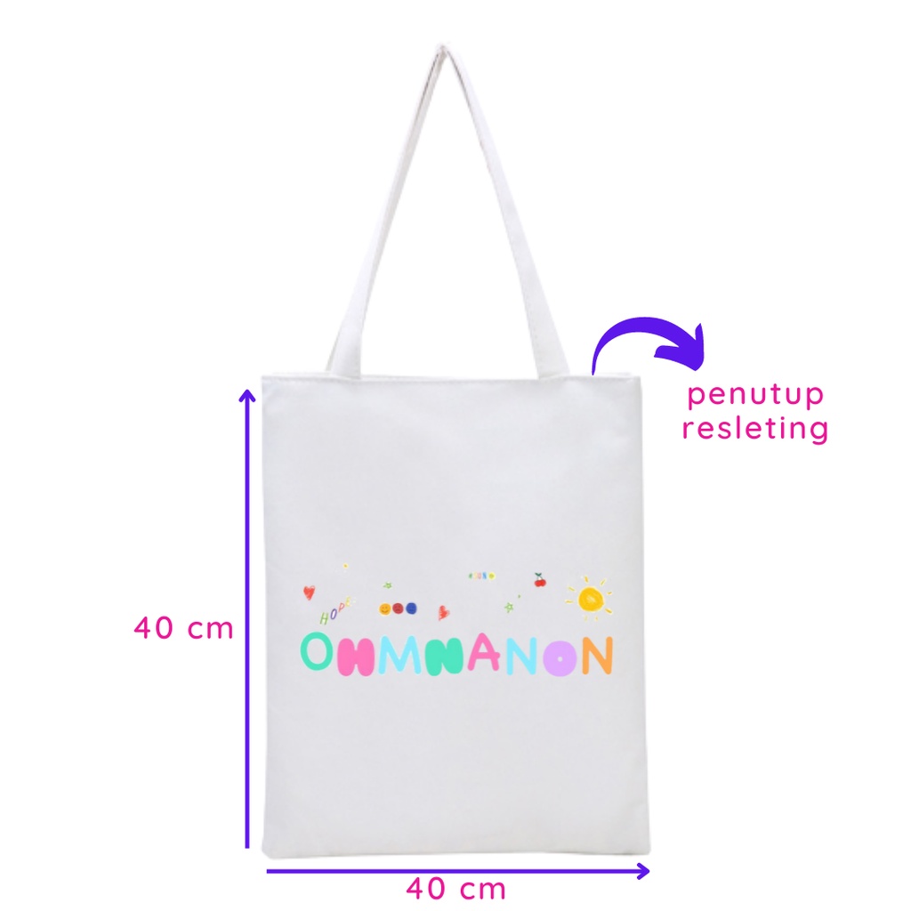 Totebag / Stringbag Tulisan Ohmnanon Raikantopeni thailand drama series merchandise tas kuliah kampus sekolah viral