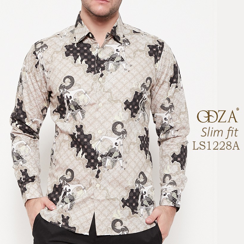 Odza Baju Batik  Slimfit Lengan  Panjang  Shopee  Indonesia