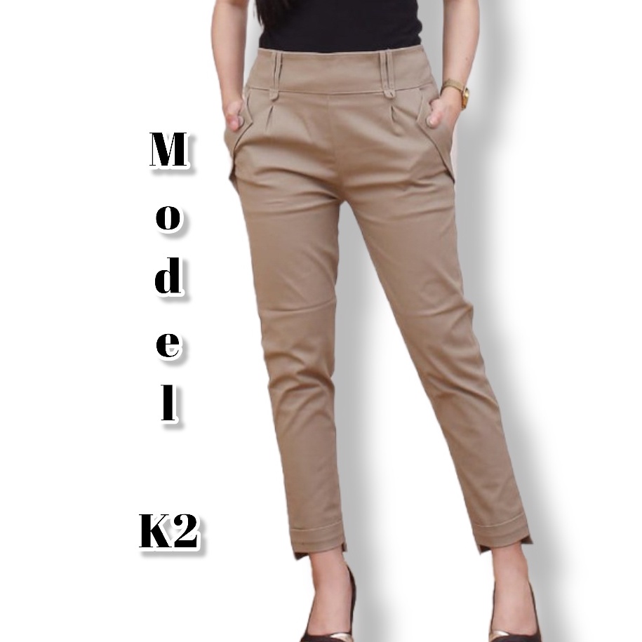 CELANA BAGGY PANTS WANITA CELANA BAHAN TWILL COMBED HALUS TEBAL MELAR SIZE STANDAR  DAN JUMBO