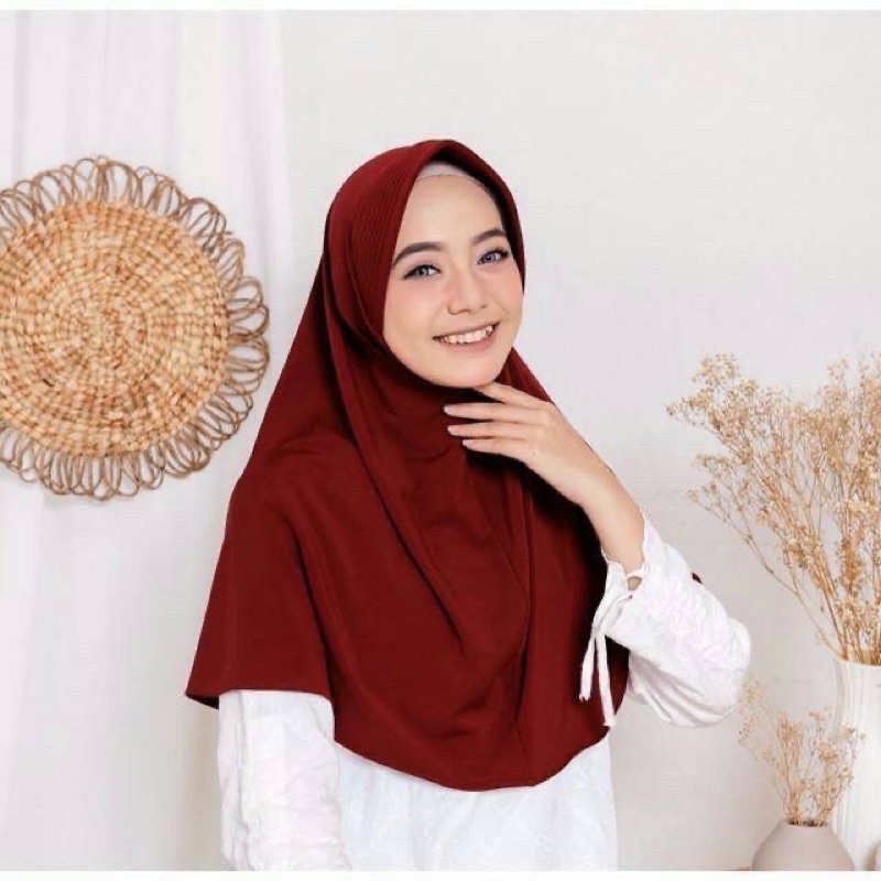 JILBAB INSTAN/KERUDUNG OVAL PET JERSY PREMIUM/BERGO HAMIDAH OVAL INSTAN/JILBAB OLAH RAGA  JERSY