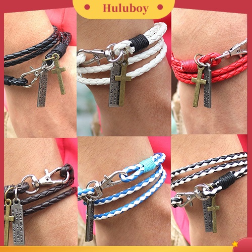 Hu Hu Hu Hu Hu Alat Bantu Pasang Kacamata♡ Gelang Bangle Bahan Kulit Imitasi Gaya Vintage Untuk Pria