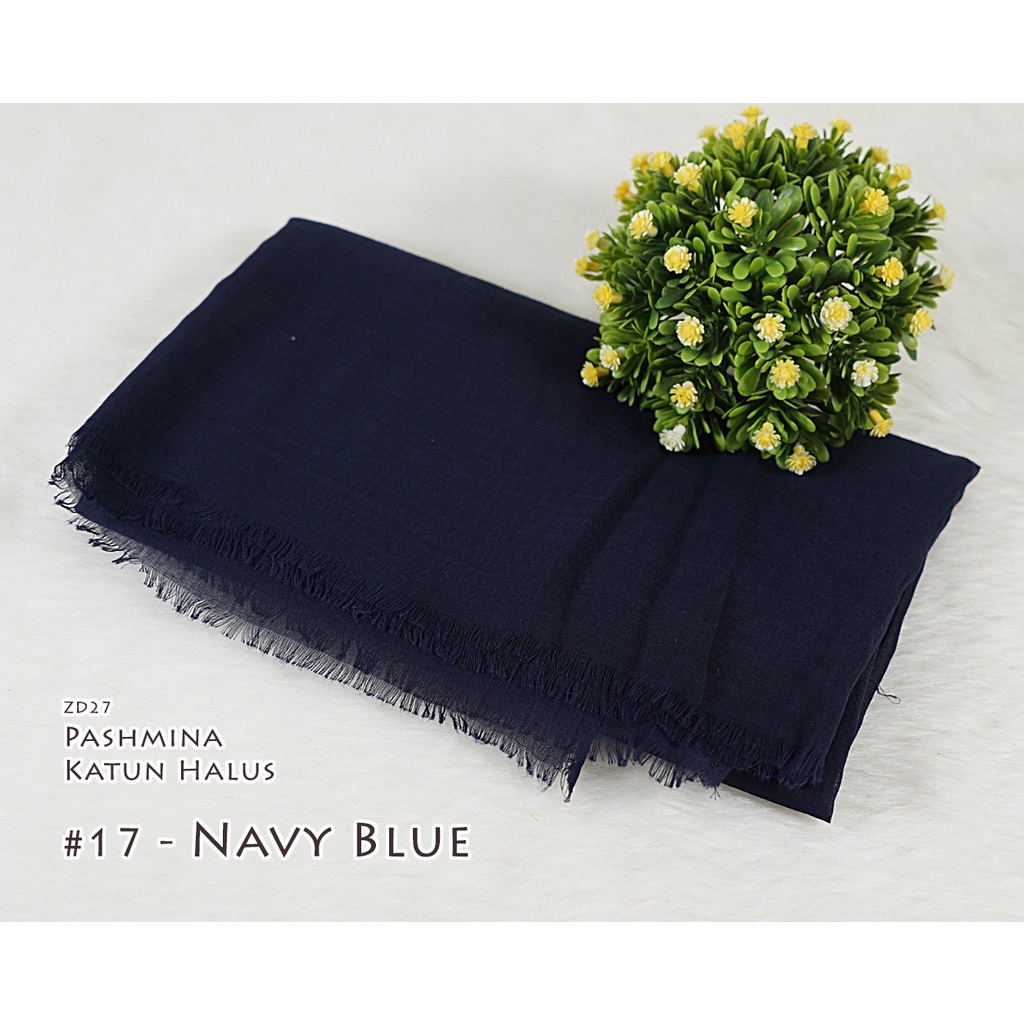 Pashmina Polos Katun Halus - CINDY by Luulu Scarf-#17 - Navy Blue