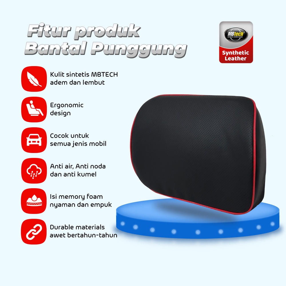 Bantal Mobil Sandaran Punggung Kulit MBTECH - PLUS SERIES