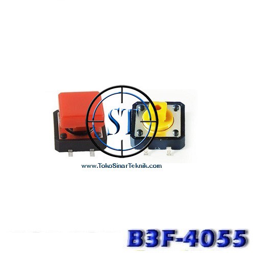 BA-22-B3F-4055 Square Tact Switch 12x12x7.3 +Tutup Keycap Kotak Warna On Off Sakalr Tombole Tekan Momentary