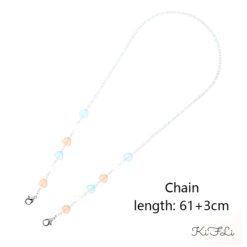 Lanyard Mask Heart Shape Bead Necklace Chain Neck Strap Face Mask for Child / Adult