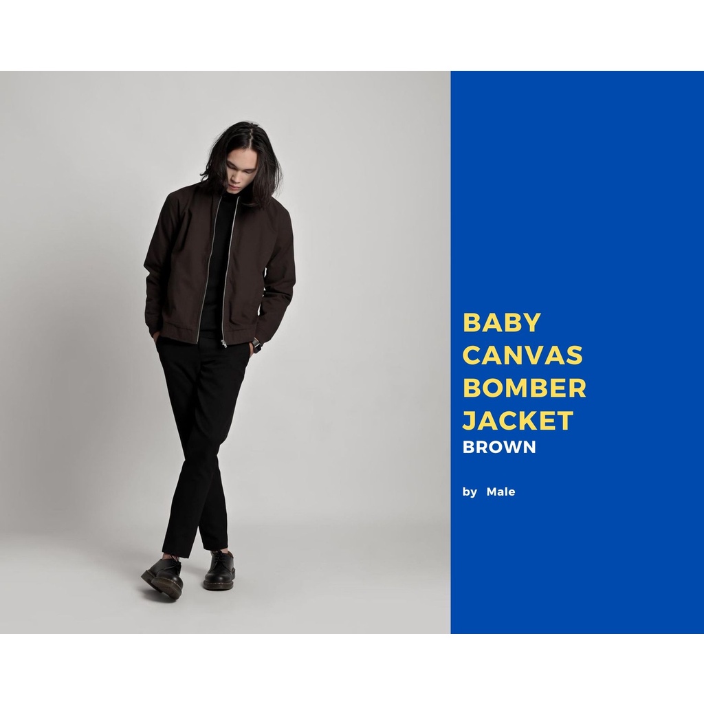 Baby Canvas Bomber Jacket Brown Ukuran S by Male