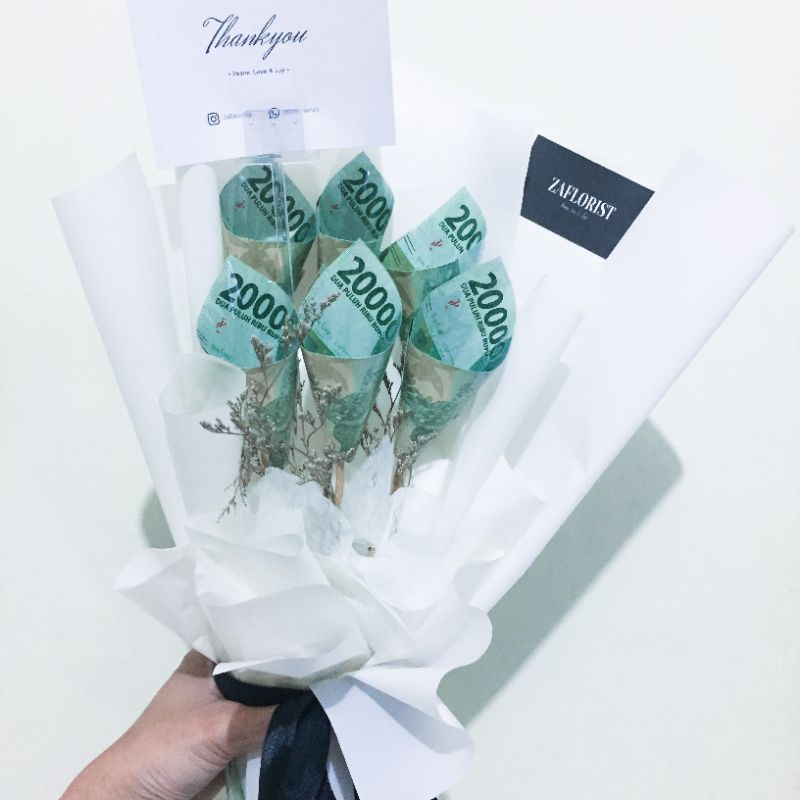 MONEY BOUQUET-BOUQUET UANG-BIRTHDAY GIFT-GRADUATION GIFT-PECAHAN UANG 20K