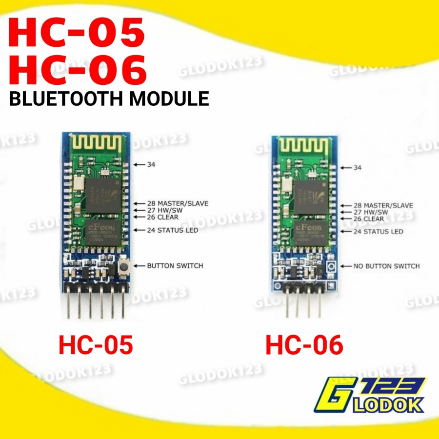 HC-05 HC06 Bluetooth Transciever Slave Modul Arduino HC05 HC06 4 6 Pin