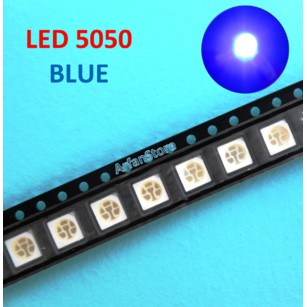 Chip SMD LED 5050 Blue 460-465nm Biru 5000-6000MCD 3.0-3.4V