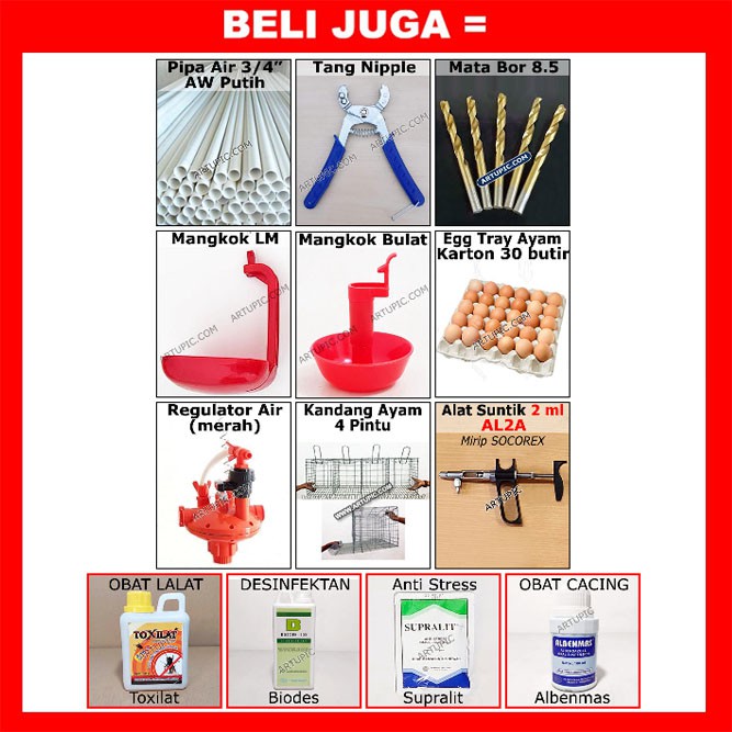 End Set IMPORT End Kit End Sleeve Lubang Angin Pembuangan Air Udara Pipa Nipple Kandang Ayam Artupic