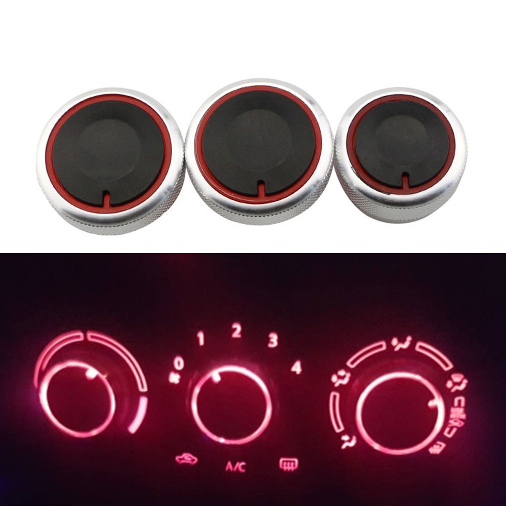 3 Pcs / set Knob Saklar Kontrol Panas AC Mobil Bahan Aluminum Alloy Untuk Hyundai Elantra Verna