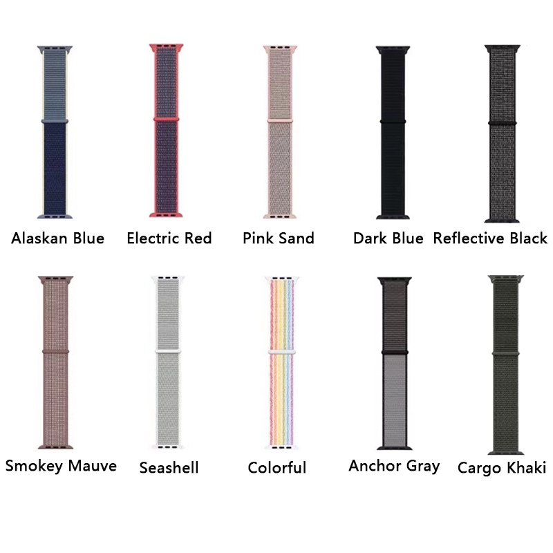 Nylon Strap for iWatch Series 10 9 8 7 6 SE 5 4 3 2 44 mm 40mm 42mm 38mm Watchband Sport Loop Watch Band