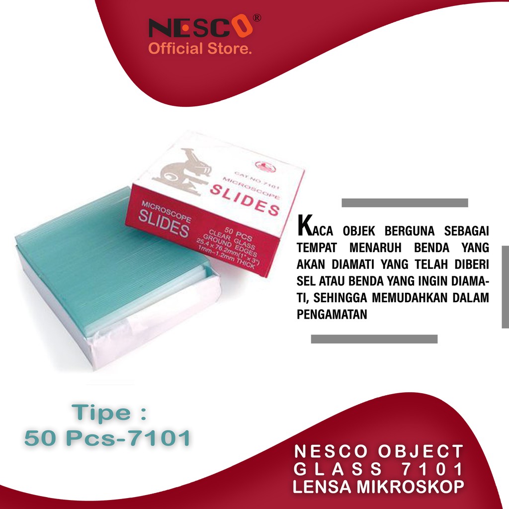 Nesco Object Glass 7101 / Lensa mikroskop, 75pcs/box - FM, BEST SELLER