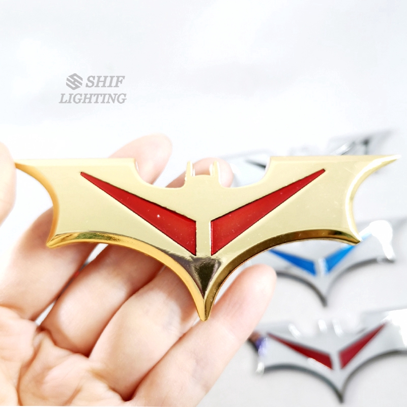 1Pc Stiker Emblem Logo Batman 3D Bahan Metal untuk Dekorasi Mobil / Motor / Truk