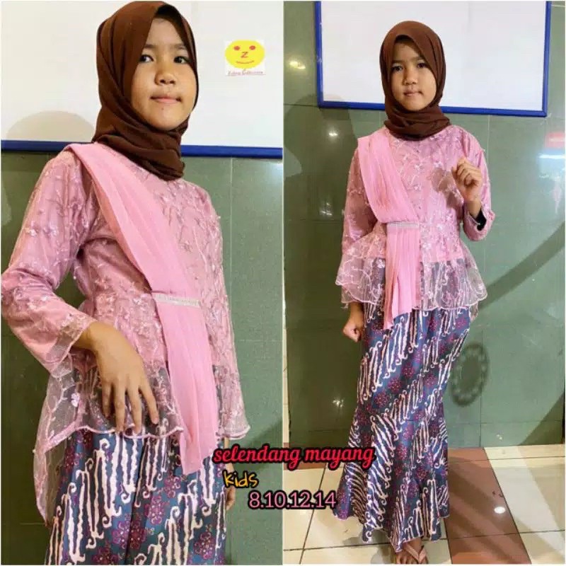 Setelan aurora selendang anak/kebaya pesta anak/kebaya anak modern BY BA