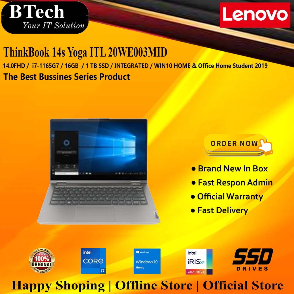LENOVO ThinkBook 14s Yoga ITL MID i7-1165G7 16GB 1TB SSD W10HOME 1yr