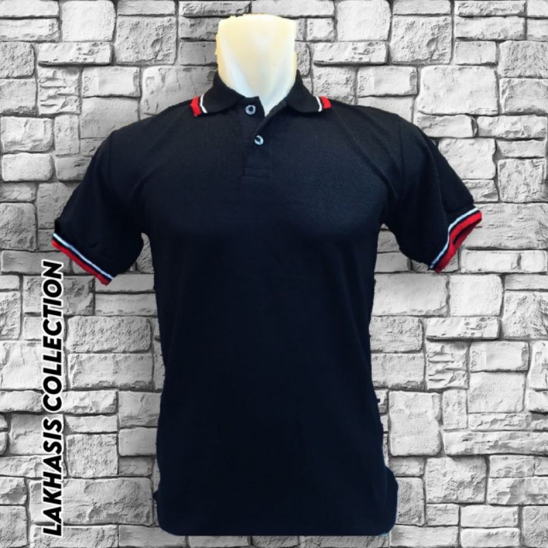Kaos Polo Shirt Polos Kerah merah untuk Pria dan Wanita Bermacam Warna