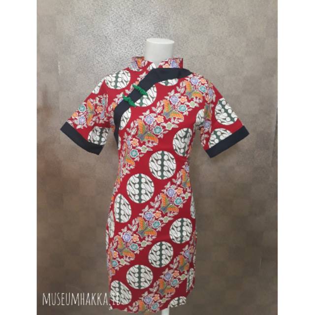 Dress Cheongsam Batik / Cheongsam Batik Dress Wanita
