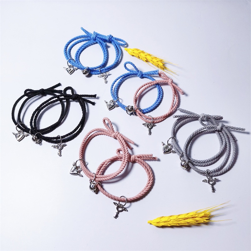 2 pcs/Sepasang gelang Magnetik Beberapa Gelang  Karet Pacar Hadiah Headrope