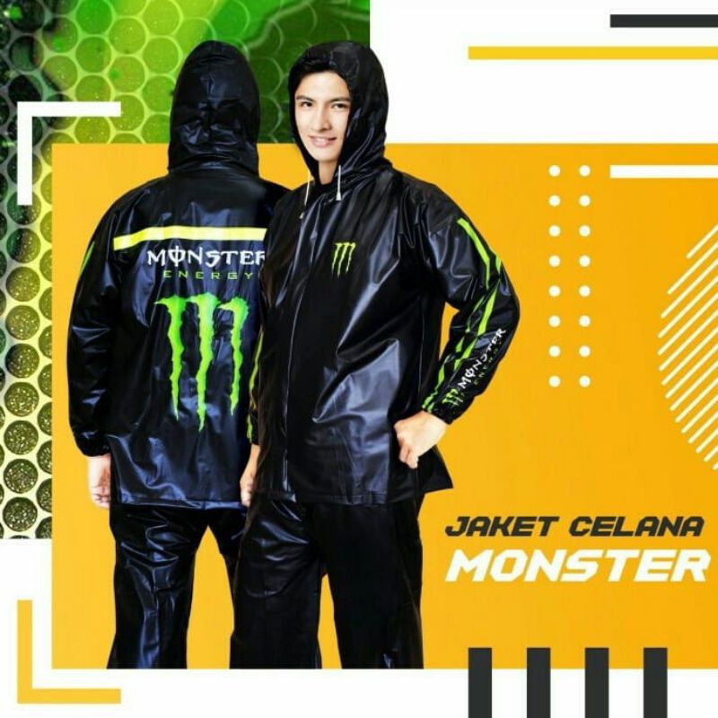 Jas Hujan Jaket Celana Monster Hitam Scothlight Indoplast