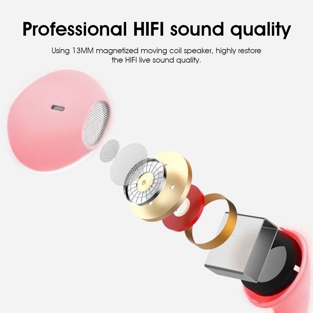 Earphone Super Bass HiFi Universal Warna Macaron Dengan Mic + Kontrol Volume + Jack 3.5mm Untuk Laptop / Smartphone