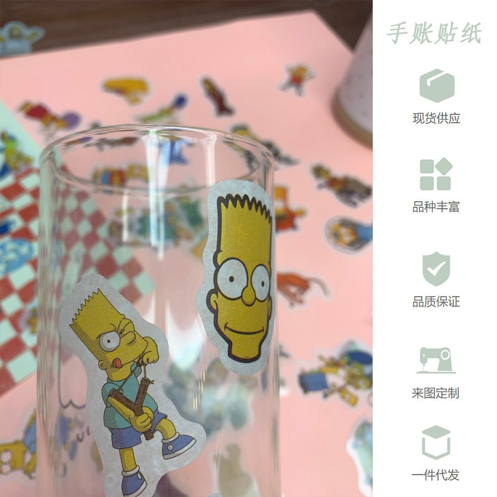 40 anime Simpsons cartoon and paper hand account sticker pack diy decoration diary book album hand account sticker