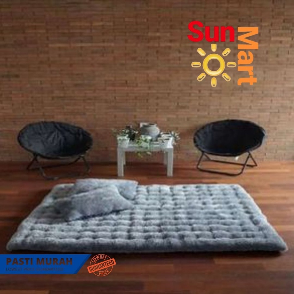 TERBAIK!!  Kasur Cimol Bulu Rasfur 2 Bantal / Matras Bulu Tebal