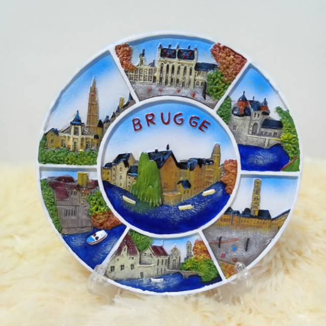 Pajangan Souvenir Piring Negara Belgia Belgium Brugge