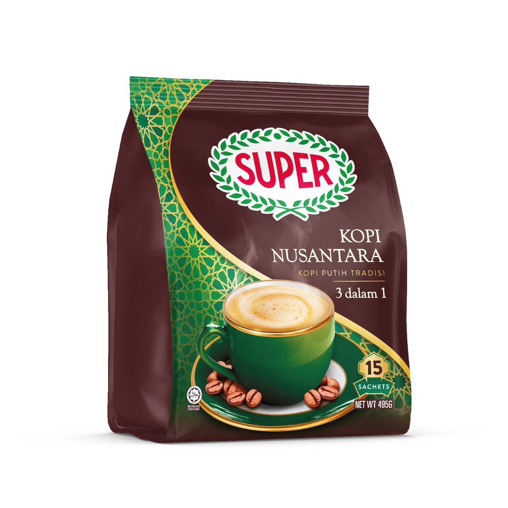 

Kopi Super White Coffee Kopi Nusantara 3 in 1 Malaysia 15 x 33 Gram