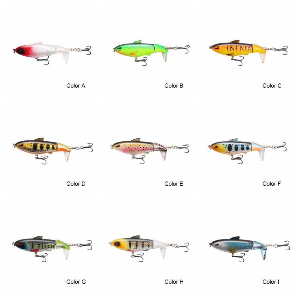 Top Fishing Lure Artificial Rotating Tail 2segment Topwater VMC Hooks