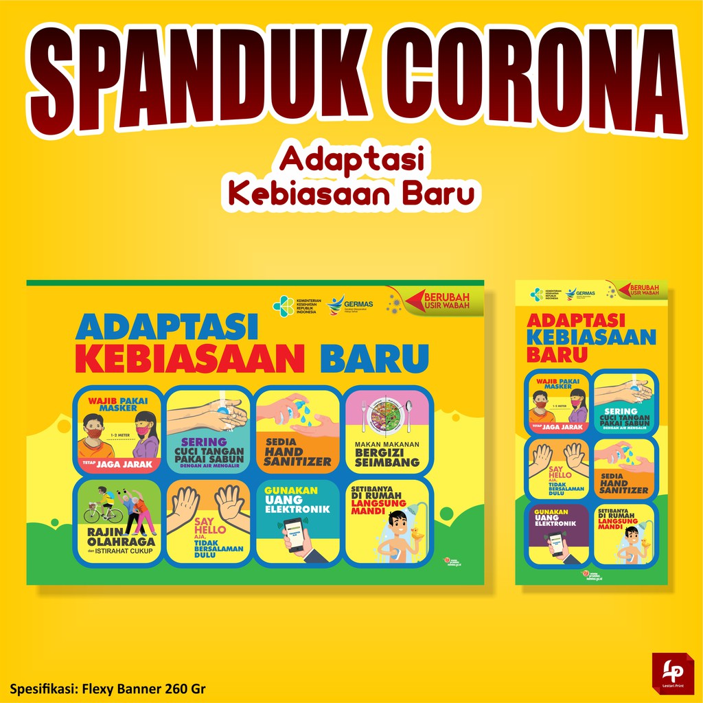 SPANDUK / BANNER COVID 19, CORONA, ADAPTASI KEBIASAAN BARU