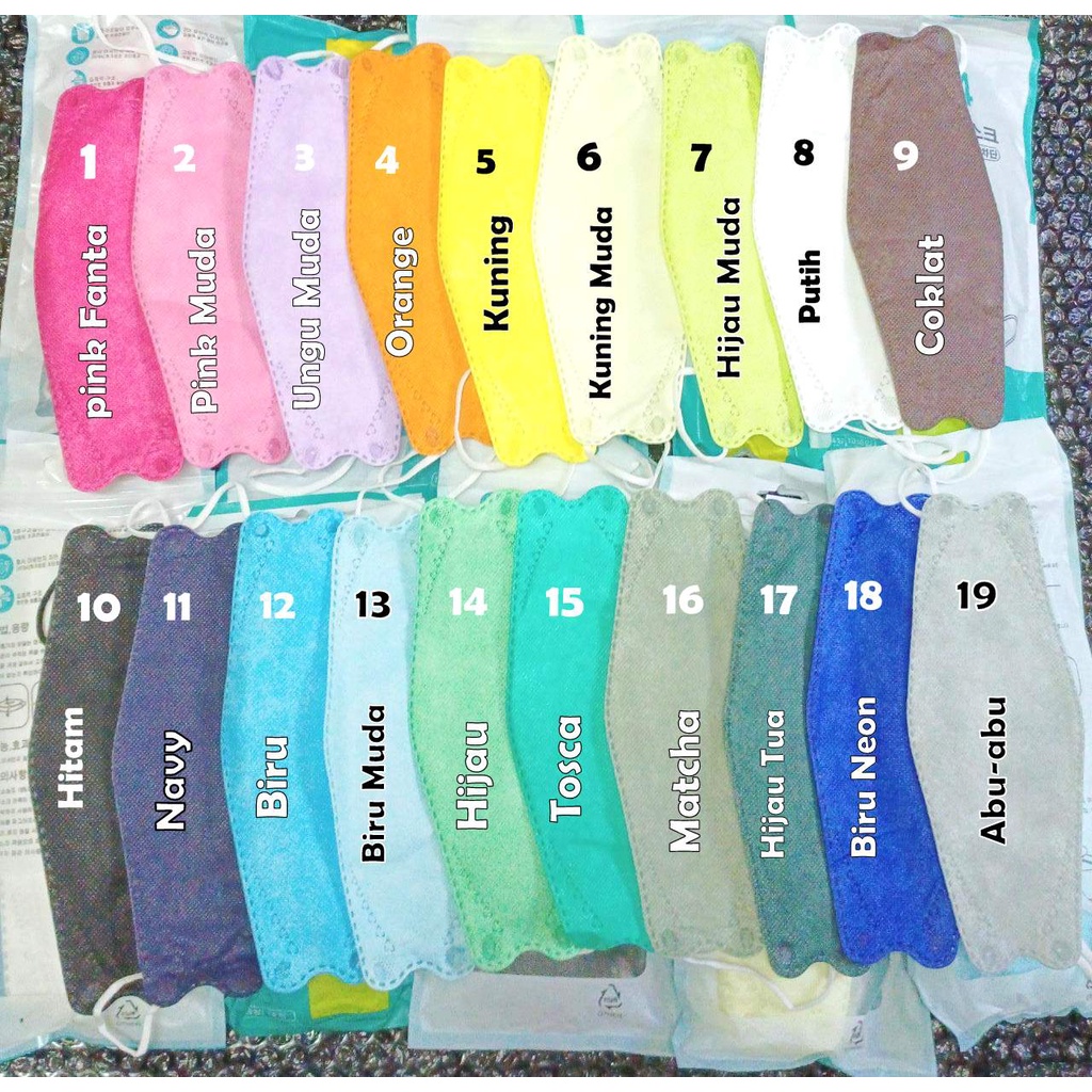 Masker KF94 Korea Warna 4 Ply Isi 10 pcs/pack ( Ready Coklat Saja )