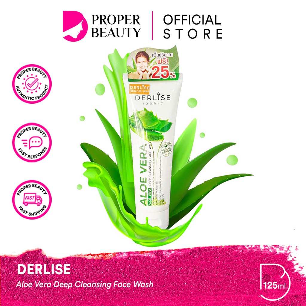 DERLISE Aloe Vera Deep Cleansing Face Wash Thailand / Remover Oil Makeup / Herbal / Pembersih Wajah