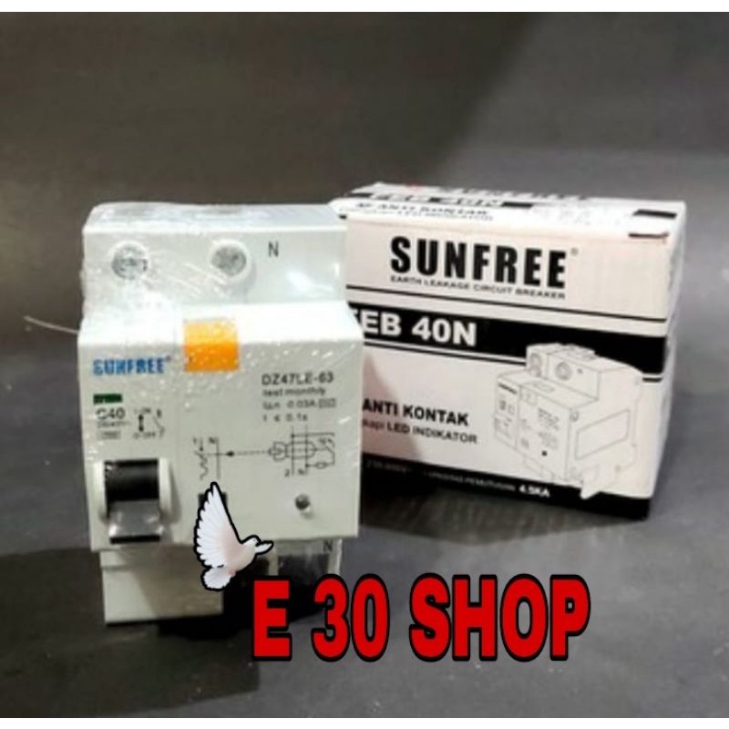 Anti Kontak 40A / ELCB 40A Sunfree FEB 40N SNI