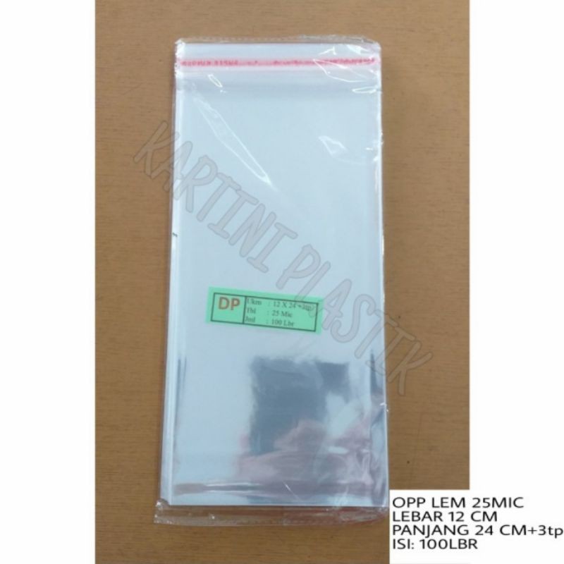 

Plastik OPP LEM Ukuran 12x24 Tebal : 25 micron