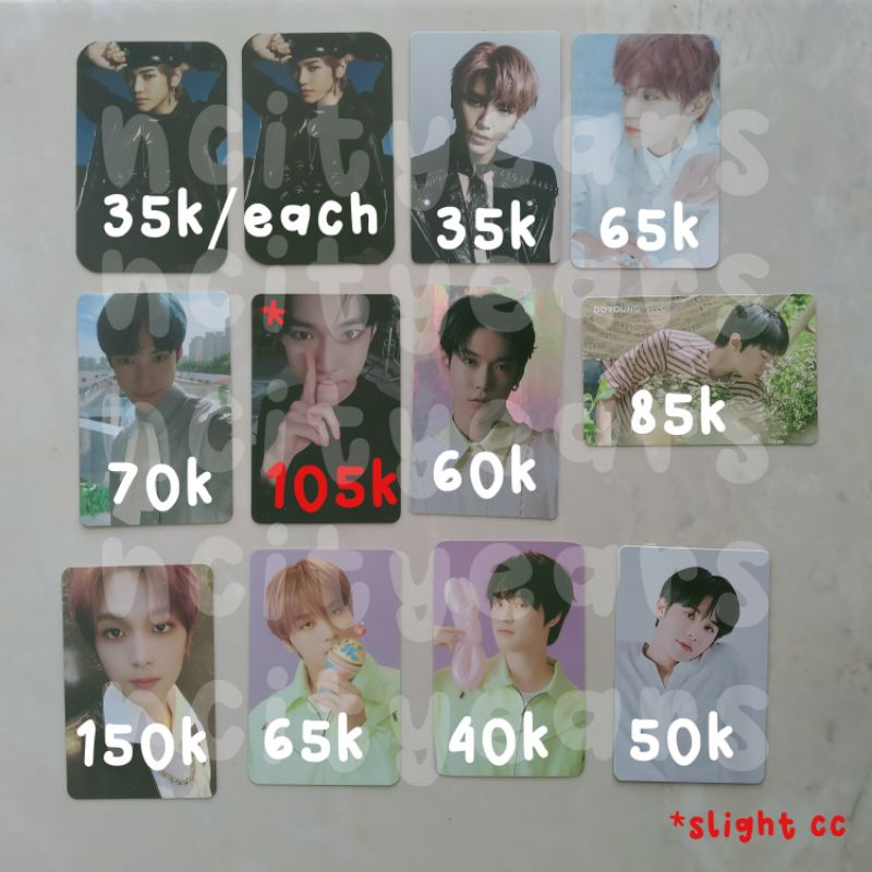 Photocard NCT Doyoung Irregular Holo Nature Republic, Taeyong Sticker Resonance, Haechan Beyond Live