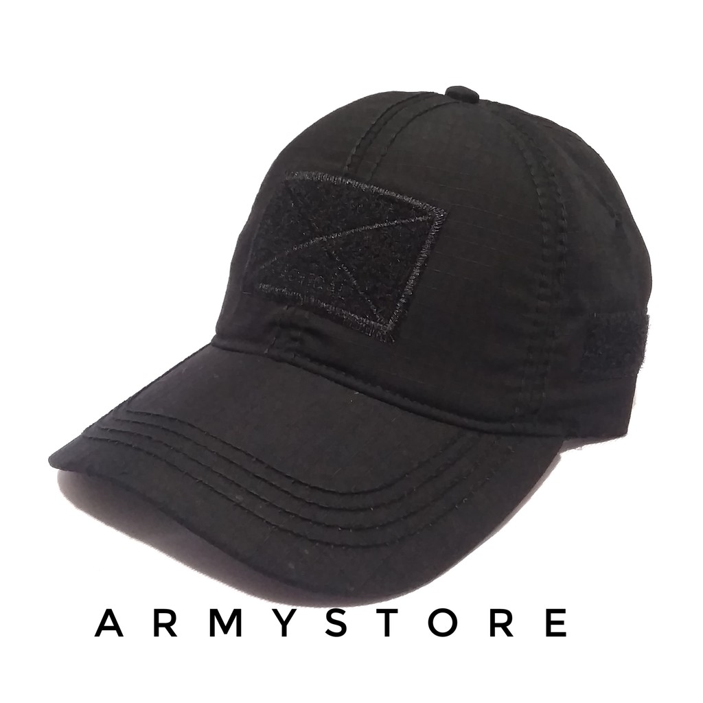 TOPI VELCRO ARMY HITAM