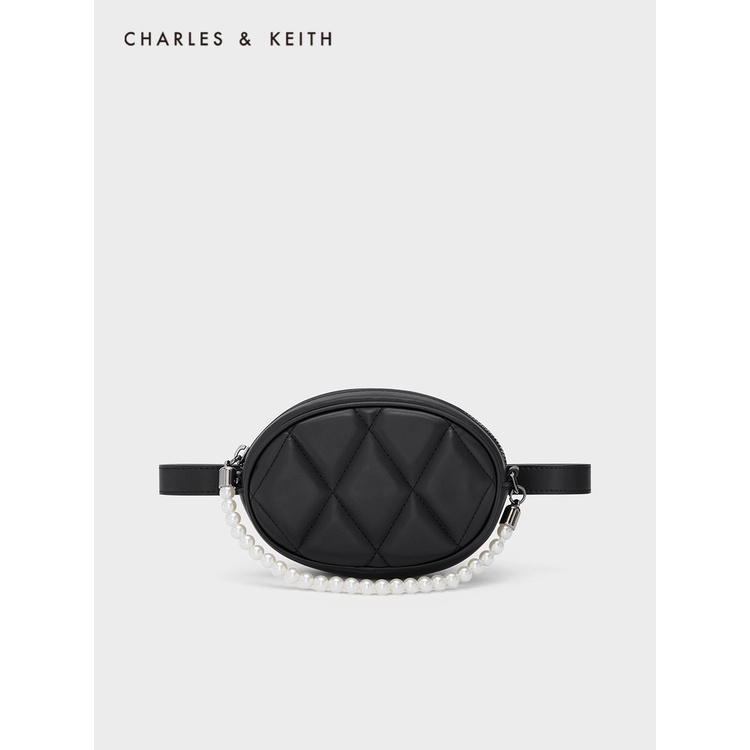 NEW!! TAS CHARLES &amp; KEITH/CK WAIST BAG/TAS PINGGANG/TAS SELEMPANG/SLING BAG OVAL MUTIARA CHAIN FASHION IMPORT PREMIUM #103498