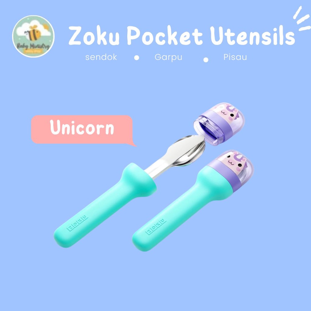 Zoku Pocket Utensils - Alat Makan Anak Sendok, Garpu, Pisau, Alat Makan Anak Berkarakter