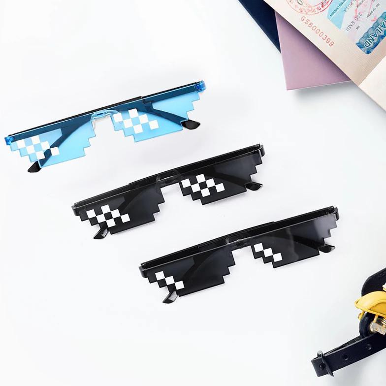 Bayar di Tempat✨5 Desgin Thug life Mosaic Sunglasses Kacamata Hitam Wanita/Pria Small Sunglasses -