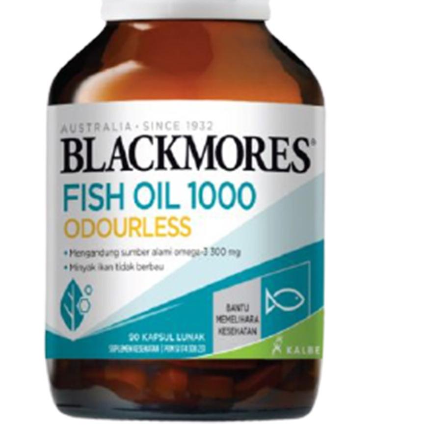✾ BLACKMORES ODOURLESS FISH OIL OMEGA 3 1000 MG 6 9 MINYAK IKAN DHA JANTUNG KOLESTEROL SENDI 90 KAPSUL ➵