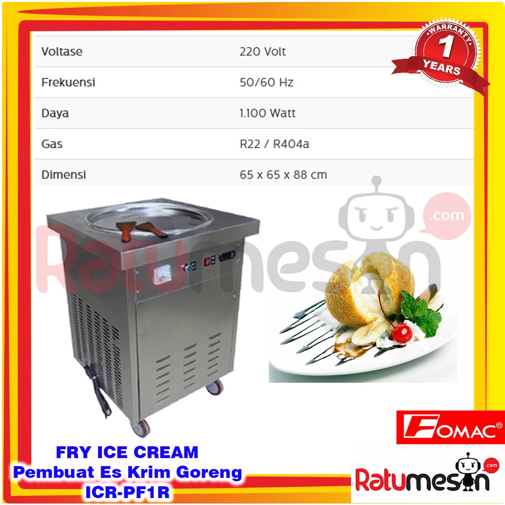 Fry Ice Cream Machine / Mesin Pembuat Es Krim Goreng ICR-PF1R FOMAC