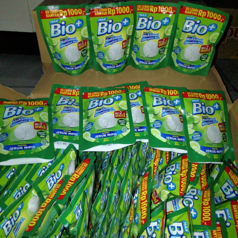 Sabun Cuci Piring Max Bio+ 50ml  1dus isi 84pcs