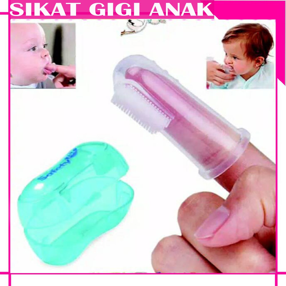 Finger Toothbrush / Sikat Gigi Bayi New Born Toddler Soft Silicone sikat lidah bayi silikon