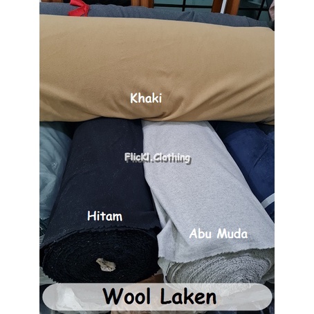 Bahan Kain Wool Laken Impor Semi Wool Polos Coat Mantel