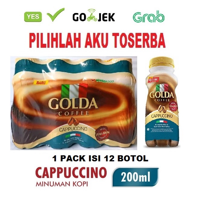 GOLDA Minuman Kopi CAPPUCCINO 200 ml - ( 1 pack isi 12 botol )